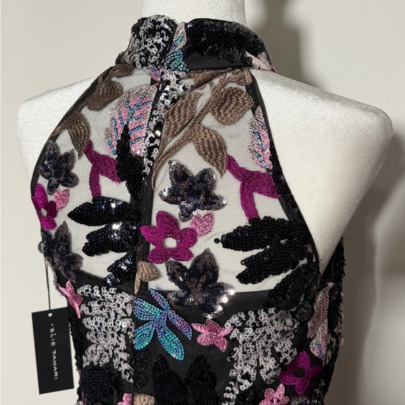 Elie Tahari Alana Embellished Sequin Dress Evening Dress Cocktail Event Party - Picture 6 of 10